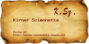 Kirner Szimonetta névjegykártya
